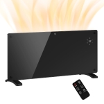 HOMCOM Radiator Electric cu Temperatură Reglabilă, Protecție la Supraîncălzire și Telecomandă, 87x21,5x44,5 cm, Negru