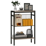 HOMCOM Three Shelf Industrial Side Table, Grey
