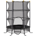 HOMCOM Trampoline voor Kinderen, Ø163 cm, met Veiligheidsnet, Voor Binnen en Buiten, Belasting tot 50 kg, Staal, Kunststof, Zwart