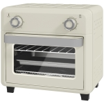 HOMCOM 10L Hetelucht-Oven voor Grillen, Bakken en Frituren, Timer, Touchscreen, 1000W, Vaatwasmachinebestendig, Crèmewit
