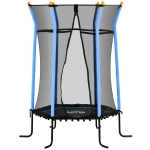 HOMCOM Trampolina dla dzieci, Ø163,5 cm, z siatką bezpieczeństwa, obicie, stal, do 50 kg, Czarny & Niebieski