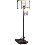 SPORTNOW Coș de Baschet pentru Copii 6-14 Ani, Coș de Baschet cu Înălțime Reglabilă, Roți și Bază Umplută, 71x46 cm, Galben