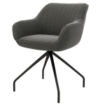 HOMCOM Obrotowy Fotel Akcentowy, Nowoczesny z Metalowymi Nogami do Salonu, Sypialni, Biura, Szary