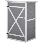 Armoire De Jardin Outsunny En Bois Sapin - 115x75x56 Cm | Toit Bitumé, 2 Étagères Et Porte Verrouillable