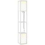HOMCOM Duo Light Floor Shelves - White