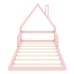 Letto per Bambini 4+ Anni a Forma di Casa, Senza Materasso, 90x200 cm, Rosa