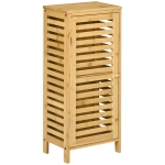 kleankin Dulap de Baie din Bambus cu Raft Interior Reglabil, 30x19,9x70 cm, Culoare Lemn