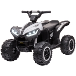 HOMCOM Kinder-Quad Elektrisches Kinderauto, 6 km/h, Sound- und Lichteffekte, : 83 cm x 53 cm x 55,5 cm, Schwarz + Weiß