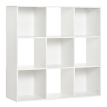HOMCOM Biblioteca 9 Compartimente Cub Alb 91,5x29,5x91,5cm