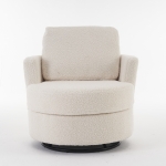 Teddy Swivel Recliner with Back Cushion, Thick Foam Pad, 360° Swivel, 78.5x83x86 cm, White