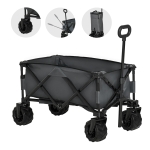 Outsunny Bollerwagen Faltbarer Handwagen 360° Gartenwagen Transportwagen mit  Teleskop Griff Verstellbarer Griffhöhe Strandwagen bis 70 kg Tragkraft Metall Oxford Dunkelgrau 108 x 55 x 59-89 cm