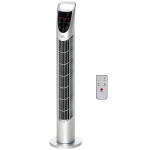 HOMCOM Leiser Säulenturmventilator 40W Timer 3 Geschwindigkeiten 3 Modi Fernbedienung Touch-Panel Oszillierender Turmventilator