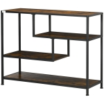 HOMCOM Étagère, Console, Design Industriel, 4 Étagères, Cadre en Acier, 99,6 x 33,6 x 74 cm