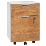 HOMCOM Büroschublade, Aufbewahrungsschrank 2 Schubladen 2 Aufhängestangen für Hängeregistratur, abschließbar mit 2 Schlüsseln 42x40x60 cm
