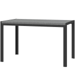 Outsunny Rechteckiger Gartentisch für 4 Personen aus Metall mit Rattan-Effekt PE Geflechtplatte, Maße 120L x 70B x 72H cm