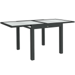 Outsunny Uitschuifbare Tuintafel voor Buiten, Weerbestendige Uitbreidbare Buffettafel, 160 cm × 80 cm × 75 cm, Zwart