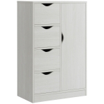 HOMCOM Aufbewahrungsschrank Sideboard Kommode modern 1 Schrank und 4 Schubladen - aus Holz - für Wohnzimmer, Küche, Eingangsbereich, Esszimmer - weiß