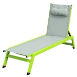 Outsunny Sonnenliege aus Aluminium und Textilene mit Rollen und verstellbarer Rückenlehne, Grün