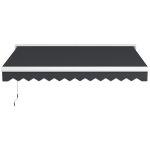 Outsunny Elektrischer und manueller ausziehbarer Markisenstoff mit den Maßen 295L x 250B m, mit Fernbedienung, aus Aluminium und wasserdichtem Polyester mit hoher Dichte, grau