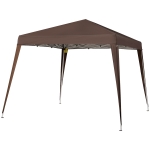 Outsunny Pavillon Gartenpavillon Pop-up Faltbar 2,4 x 2,4 m Stahl Oxford Tragetasche Schokolade