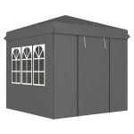 Outsunny 2,5 x 2,5 m Pop-up Paviljoen met Zijwanden en Transporttas, UPF50+ Hoogte Verstelbaar Tuinpaviljoen, Donkergrijs
