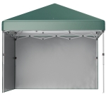 Outsunny Opvouwbare Paviljoen, 2 Zijwanden, Hoogteverstelbaar, Inclusief Transporttas, Roestvrij Stalen Frame, 3 x 3 m, Groen