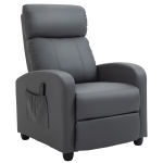HOMCOM Poltrona de Massagem Reclinável com 2 Zonas de Massagem 8 Programas e 5 Níveis de Intensidade 68x88x98 cm Cinzento