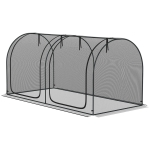 Outsunny 2,49 x 1,2m Tuinnet, Plantenbeschermingstent met Deur, Winddicht Ongediertenet met Stalen Frame, Zwart
