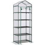 Outsunny Mini Sera pentru Plante cu 5 Etajere din Otel cu Copertina din PVC, 69x49x193cm