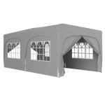Outsunny Pop-Up Folding Gazebo 3 x 6m, UPF50+ Adjustable Height, with Carrying Bag and Sandbags, Light Gray