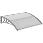 Outsunny Deuroverkapping, Overkapping voor Ingangen en Ramen, 100L x 75B x 23H cm, Zilver