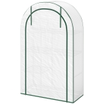 Outsunny Mini-Gewächshaus, 4-stufiges Gewächshaus mit Kunststoff-Plane, tragbar, Rolltür, 100 x 45 x 160 cm, Weiß
