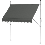Outsunny Store banne autoportant manuel rétractable 2,5 x 1,2 x 2,1-3 m inclinaison réglable métal alu polyester gris foncé