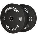 SPORTNOW Hantelscheiben-Set, 2 x 20 kg, olympischer Standard, Gummi, geräuscharm, Schwarz
