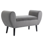HOMCOM Polsterbank mit Stauraum und Armlehnen, Truhenbank für Flur, Schlafzimmer, Wohnzimmer, 118 x 42 x 66 cm, Dunkelgrau
