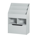 HOMCOM Bibliothèque étagère Multi-Rangement 3 étagères 2 niches Grand tiroir en bois Gris