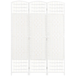 HOMCOM Biombo Separador de Ambientes de 3 Paneles Plegable de Cuerda de Papel 120x170cm Decoración para Dormitorio Salón Blanco