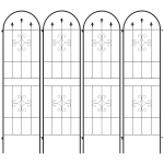 Outsunny Lot de 4 Garten-Trellis Pflanzenstütze aus Stahl 50 x 180 cm Schwarz