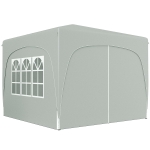 Outsunny Pavillon 3 x 3 m, Tente de jardin pop-up avec parois latérales et sac de transport, UPF50+, réglable en hauteur, Sable