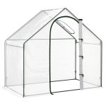 Outsunny Walk In Tomato Greenhouse Garden Outdoor Mini Greenhouse Flower Planter Steel Frame with Zipped Door & Window, PVC Cover, 180 x 100 x 168CM, Clear