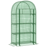 Outsunny Serre de jardin serre de balcon résistante aux UV porte enroulable 4 étagères couverture en PE 80 x 49 x 160 cm vert