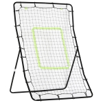 HOMCOM Rete Elastica Rimbalzo da Baseball, Rete per Lanci Battute di Baseball Rimbalzatore Portatile, Rete da Calcio, per Softball, 90x80x140cm, Nero