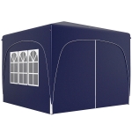 Outsunny Pavillon 3 x 3 m, Gazebo de jardin pop-up avec côtés et sac de transport, UPF50+, réglable en hauteur, bleu