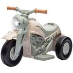 AIYAPLAY Moto électrique enfants 2-5 ans, 3 roues, 6 V, 3 km/h, avec fonction de bulles, effets lumineux et sonores, blanc crème