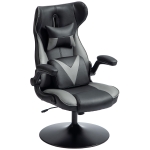 Vinsetto Chaise de Gaming avec Fonction Balançoire, Chaise pivotante, Réglable en Hauteur, Siège Rembourré, Métal, 67 x 71 x 112 cm, Gris