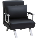 HOMCOM 3-in-1 Schlafsofa, Gästebett, Sessel inklusive Kissen, Schwarz