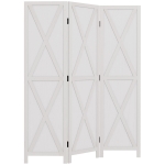 HOMCOM Biombo de 3 Paneles Plegable 136,5x170 cm Divisor de Habitación de Madera para Salón Oficina Dormitorio Blanco