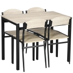 Set Tavolo E 4 Sedie HOMCOM Da Pranzo - Rettangolare, In Acciaio E MDF, Nero/Marrone, Salvaspazio - Foto 9