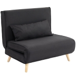 HOMCOM Relaxsessel mit Bettfunktion, für 1 Person, Modern-Design, bis 350 kg, 94x78x80cm, Schwarz