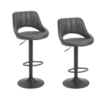 HOMCOM Set 2 Sgabelli da Bar con Altezza Regolabile e Poggiapiedi in Similpelle